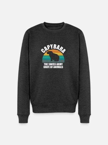 Capybara zoo animal design - Men's Premium Sweatshirt - heather anthracite