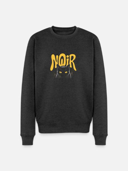 Noir Cat Glow Logo - Men's Premium Sweatshirt - heather anthracite