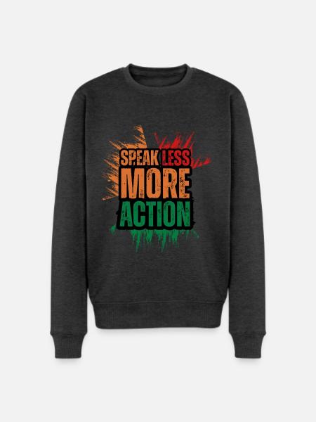 Speak Less Do More - Men's Premium Sweatshirt - heather anthracite