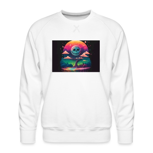 A Full Skull Moon Smiles Down On You - Psychedelic - Men's Premium Sweatshirt