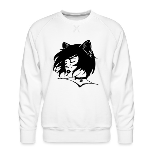 Cute Kitty Cat Halloween Costume (Tail on Back) - Men's Premium Sweatshirt