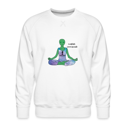 Meditate Communicate, Twisted Alien - Men's Premium Sweatshirt