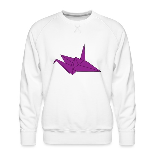 Origami Paper Crane Design - Purple - Men's Premium Sweatshirt