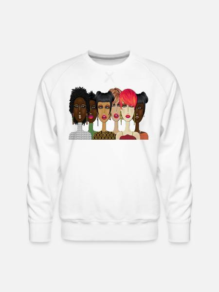 "United – Bold & Beautiful Women Art" - Men's Premium Sweatshirt - white