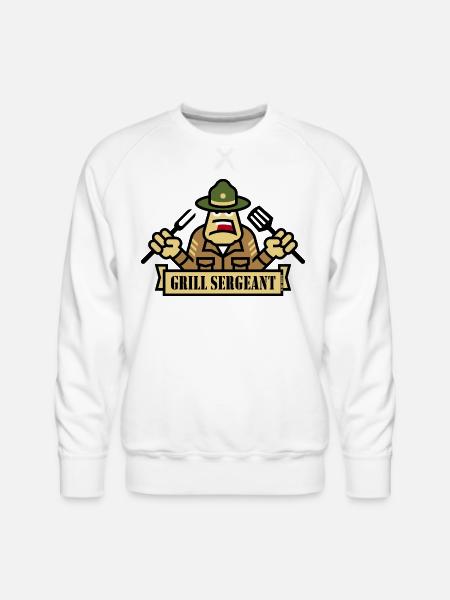 Grill Sergeant (Grilling / BBQ / Barbecue) - Men's Premium Sweatshirt - white