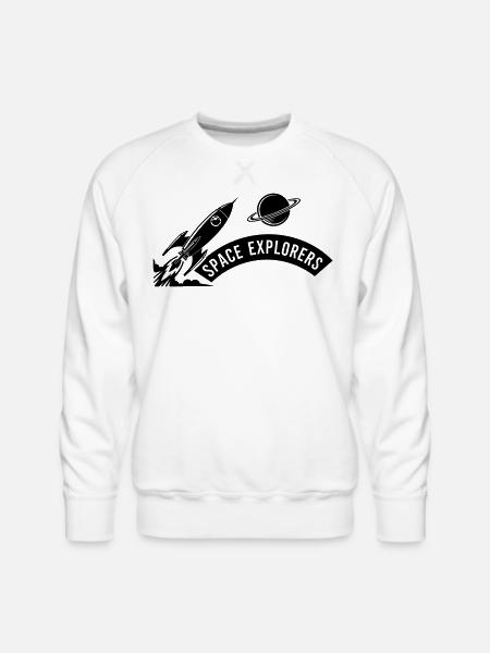Space Explorers Logo - Men's Premium Sweatshirt - white