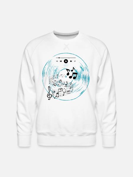 Cyan Vinyl - Men's Premium Sweatshirt - white