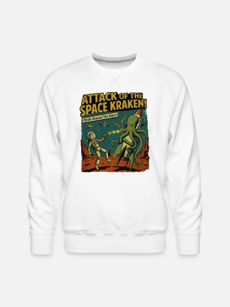 Attack of the Space Kraken - Men's Premium Sweatshirt - white