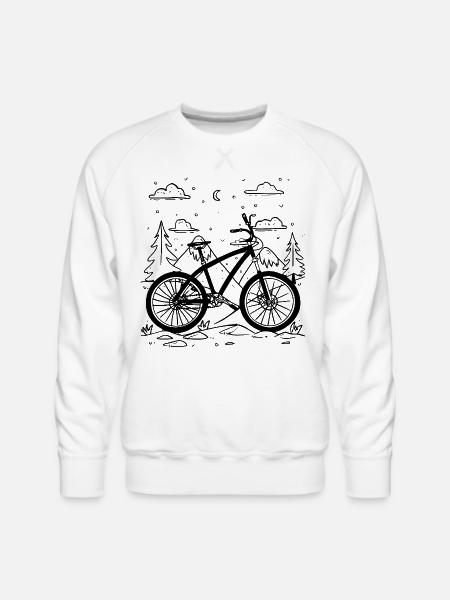 Mountain Biking Comic Style - Men's Premium Sweatshirt - white