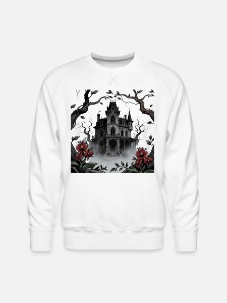 Gothic Manor in Mist - Men's Premium Sweatshirt - white
