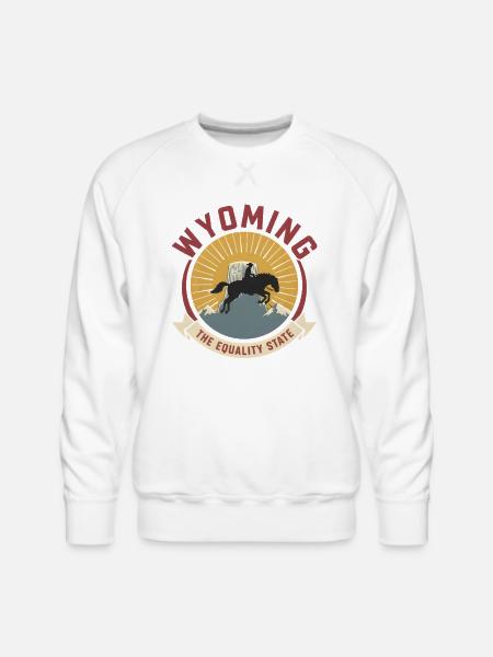 Wyoming Equality Emblem - Men's Premium Sweatshirt - white