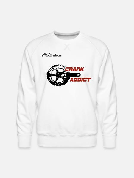 Crank Addict Cycle Gear - Men's Premium Sweatshirt - white