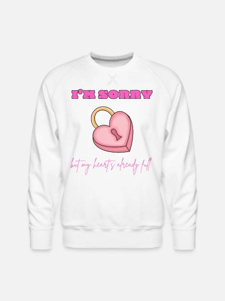 Pink Heart Lock Apology - Men's Premium Sweatshirt - white