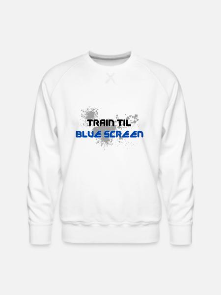 Blue Screen Glitch Splash - Men's Premium Sweatshirt - white