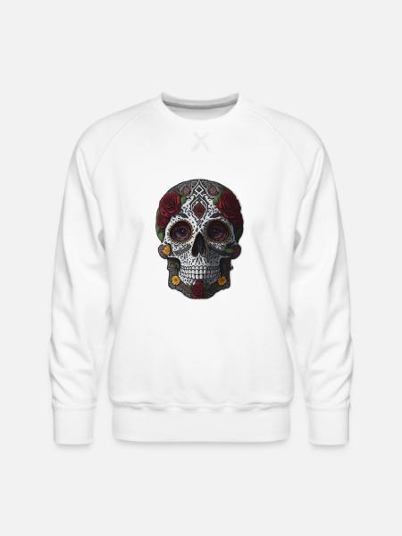 Beautiful skull art - Men's Premium Sweatshirt - white