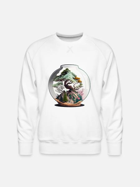 Bonsai Tree Terrarium - Men's Premium Sweatshirt - white
