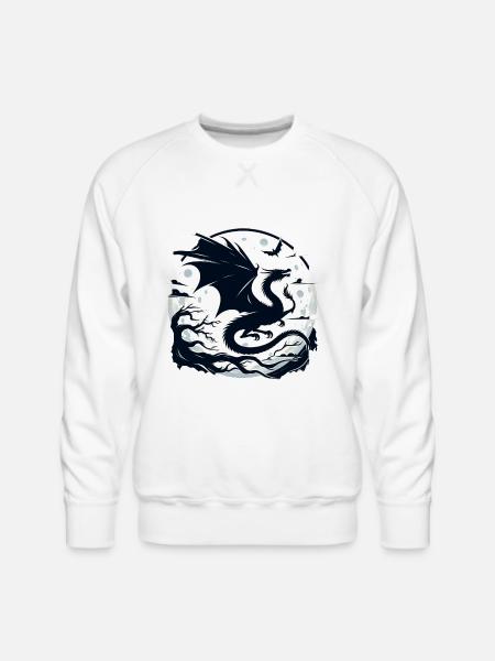 Mystical Dragon Moonlight - Men's Premium Sweatshirt - white