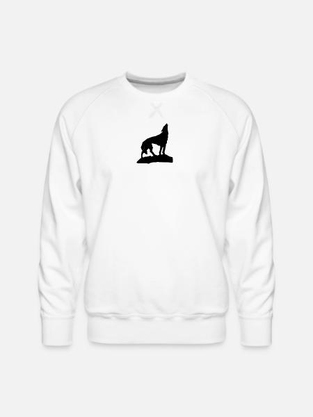 Howling Wolf. - Men's Premium Sweatshirt - white