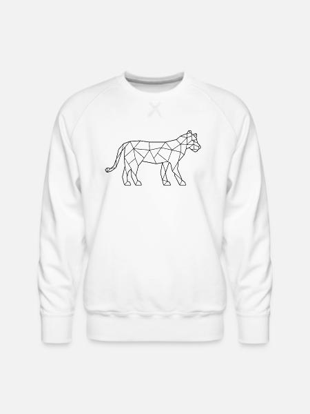 tiger polygon - Men's Premium Sweatshirt - white