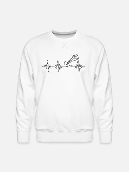 kite heartbeat - Men's Premium Sweatshirt - white