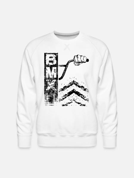 Behind Bmx Bars - Men's Premium Sweatshirt - white