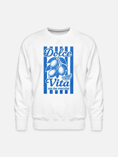 Italian Lemon, Summer Vibes Shirt, Vacation Tee - Men's Premium Sweatshirt - white