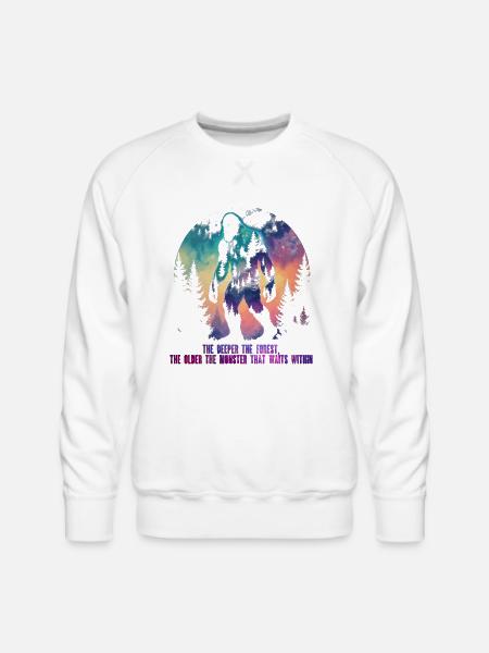 Bigfoot Creature Mythological Creatures - Men's Premium Sweatshirt - white