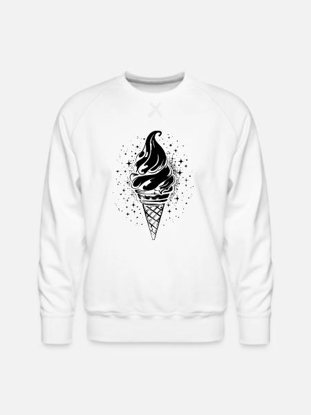 Ice Cream Cone Graphic - Men's Premium Sweatshirt - white