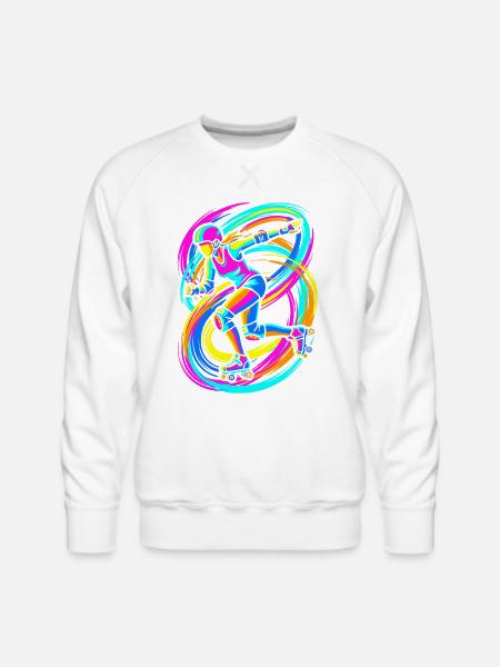 Roller Skater - Men's Premium Sweatshirt - white