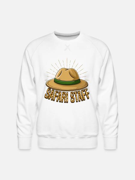 Safari Staff Hat Emblem - Men's Premium Sweatshirt - white
