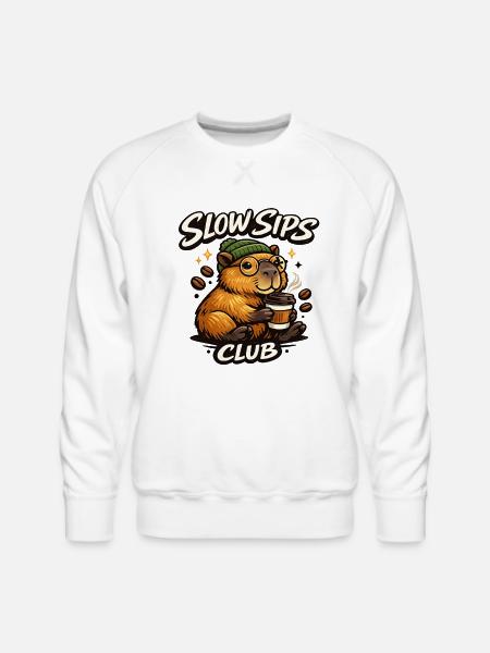 Slow Sips Club - Men's Premium Sweatshirt - white