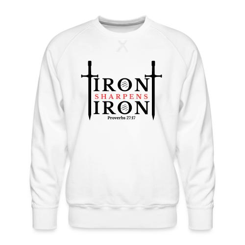 Iron Sharpens Iron - Proverbs 27:17 (Black & Red) - Men's Premium Sweatshirt
