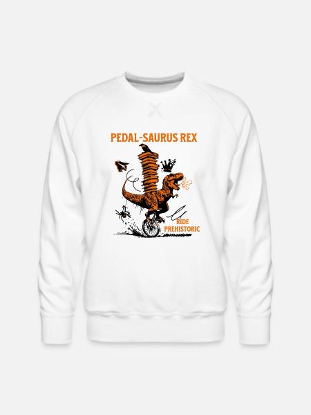 Pedal-Saurus Rex – Ride Prehistoric - Men's Premium Sweatshirt - white