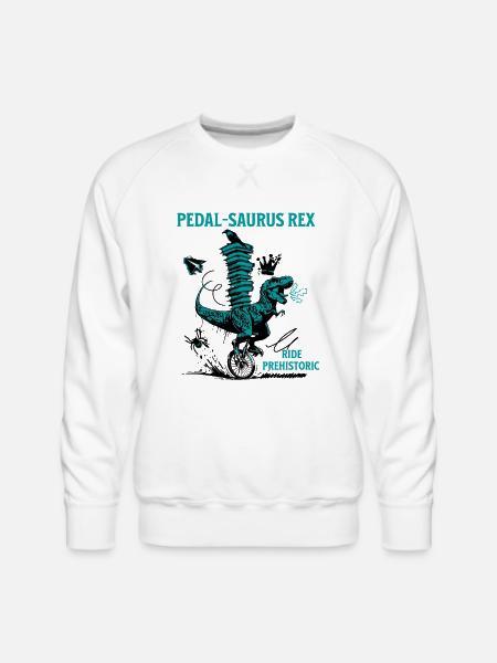 Pedal-Saurus Rex – Ride Prehistoric - Men's Premium Sweatshirt - white