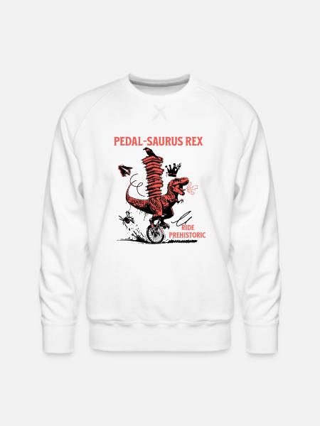 Pedal-Saurus Rex – Ride Prehistoric - Men's Premium Sweatshirt - white