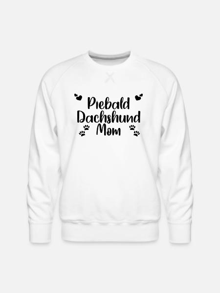 Piebald Dachshund Mom - Men's Premium Sweatshirt - white