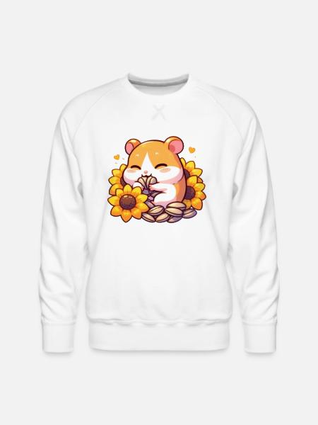 Sunflower Seeds & Hamsters - Men's Premium Sweatshirt - white