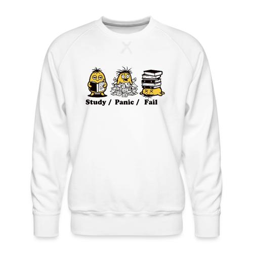 Funny Student Study Panic Fail Back To School - Men's Premium Sweatshirt