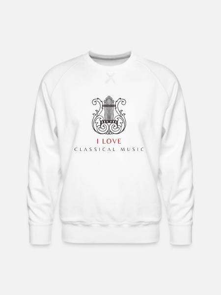 I love classical music - Men's Premium Sweatshirt - white