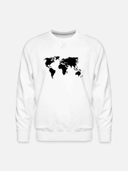World Map - Men's Premium Sweatshirt - white