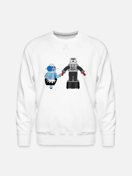 Rosie and Lost in Space Robot - Men's Premium Sweatshirt - white