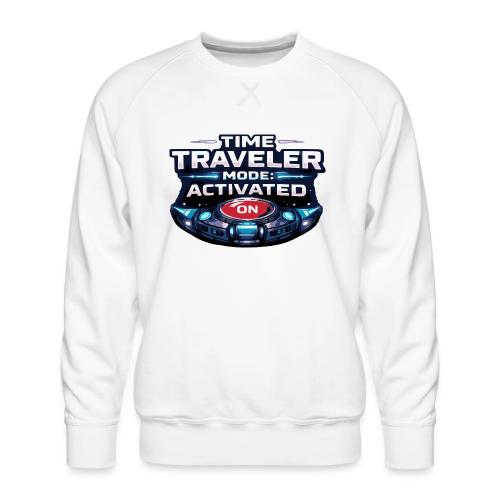 Time Traveler Mode – Futuristic Neon Sci-Fi Tee - Men's Premium Sweatshirt