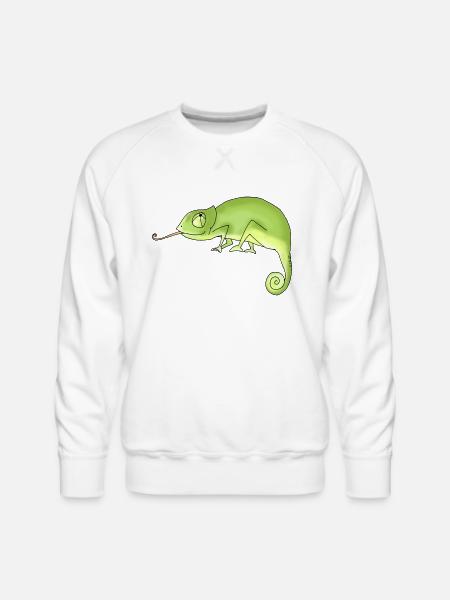 Green Chameleon - Men's Premium Sweatshirt - white