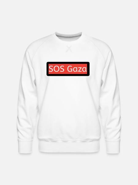 SOS Gaza - Men's Premium Sweatshirt - white