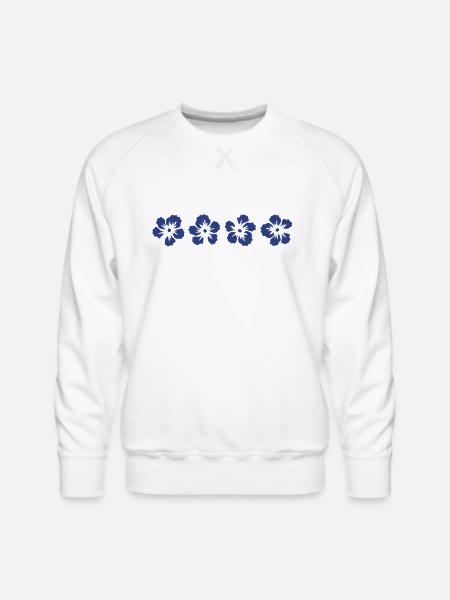 hawaii hibiscus flower - Men's Premium Sweatshirt - white