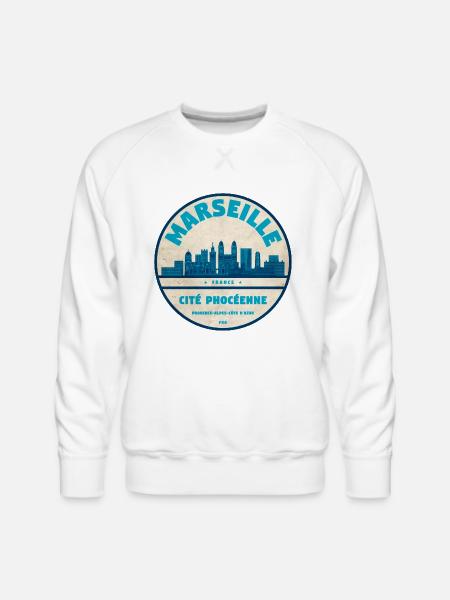Marseille France - Men's Premium Sweatshirt - white
