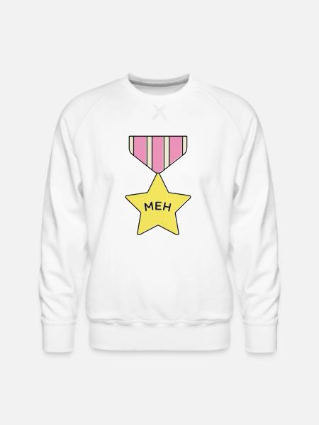 Meh - Men's Premium Sweatshirt - white