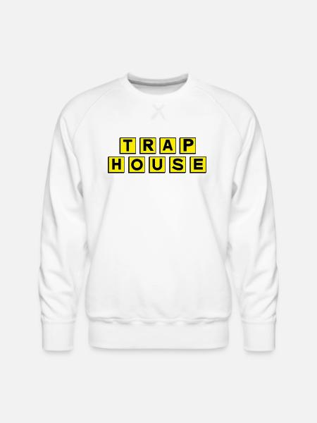 Trap House - Men's Premium Sweatshirt - white