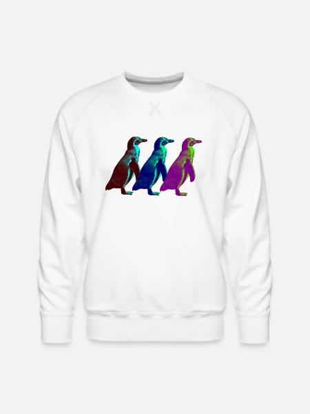 Penguin trio 2 - Men's Premium Sweatshirt - white