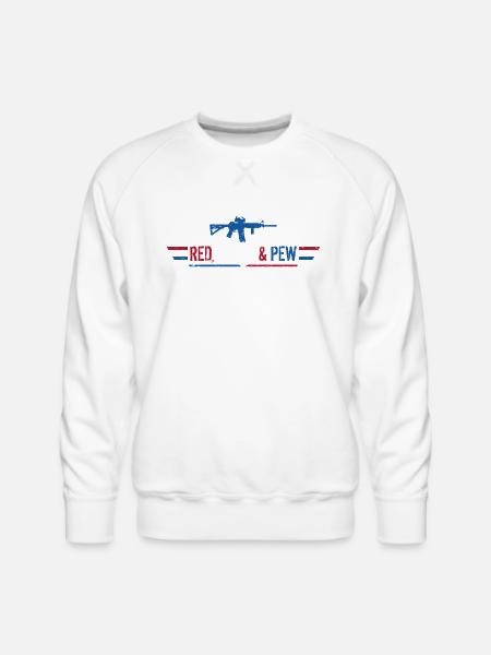 Red White And Pew - Men's Premium Sweatshirt - white
